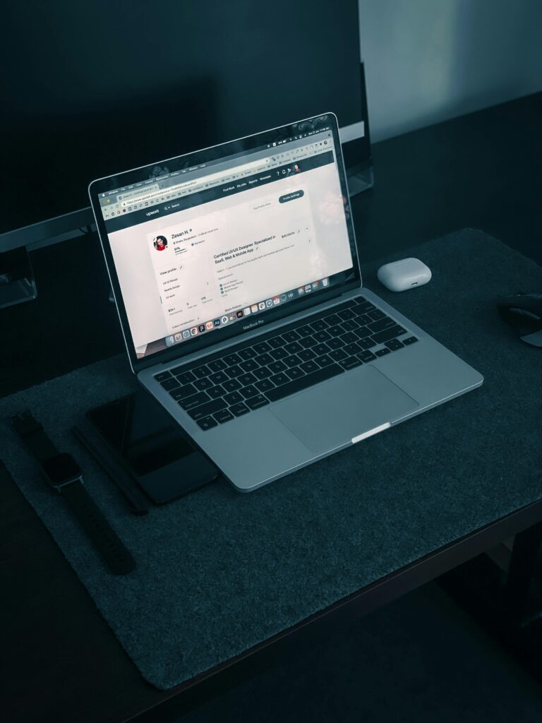 Close-up of a Laptop in a Workspace