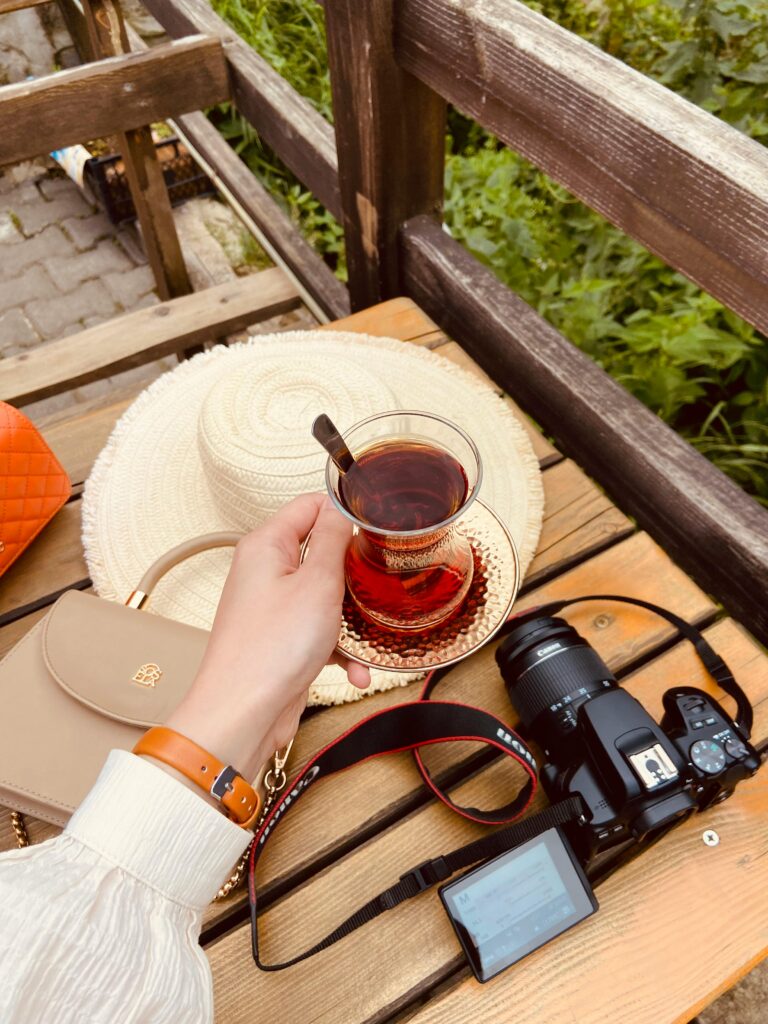 Woman Hand Holding Turkish Tea